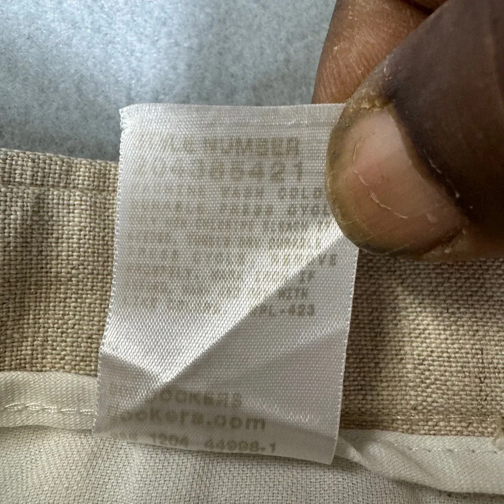 Dockers Premium Linen Cotton Pleated Relaxed Fit Cuffed Pants Beige W40 L30